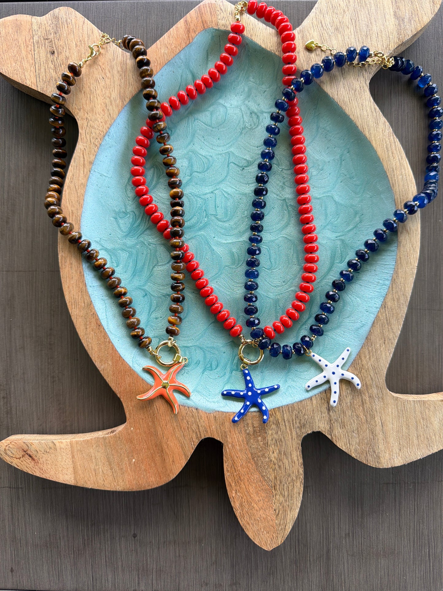 Starfish Pendant Beaded Necklace
