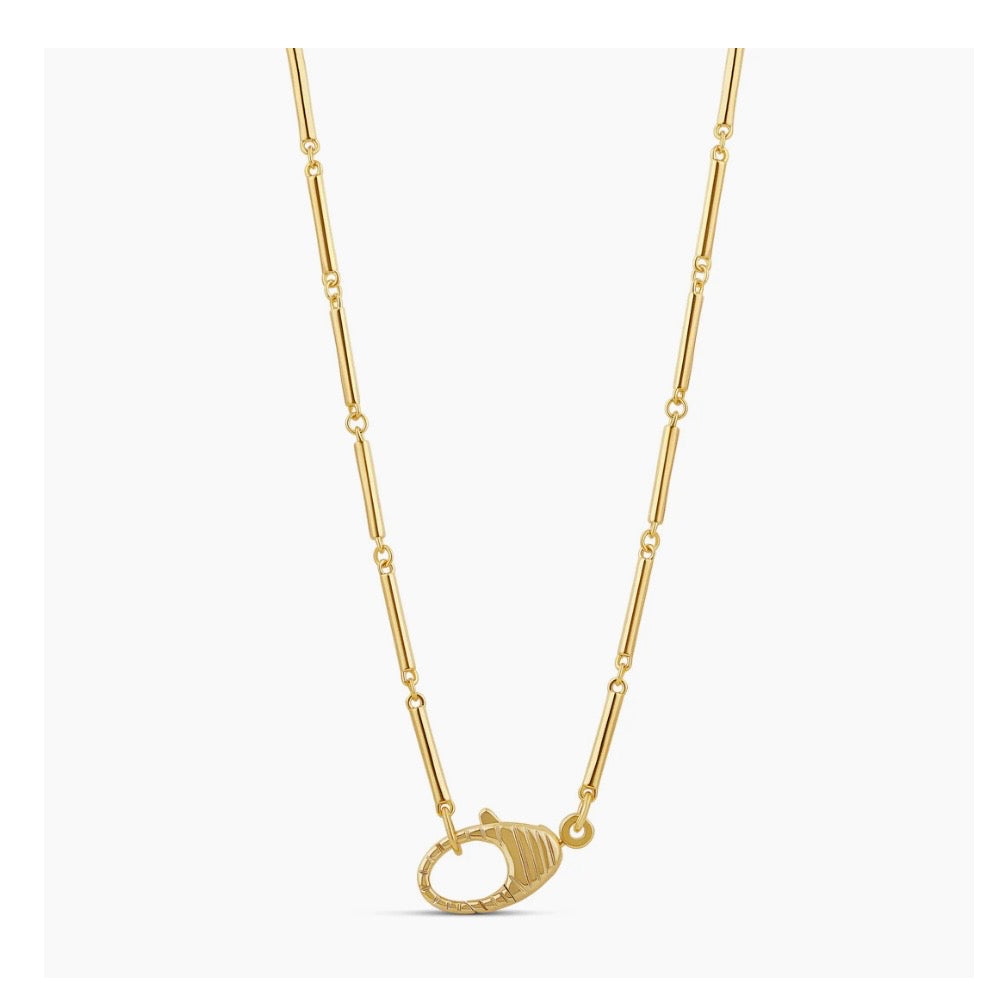 Pavé Hook 18K Gold Plated Necklace- Minimalist Layering Necklace