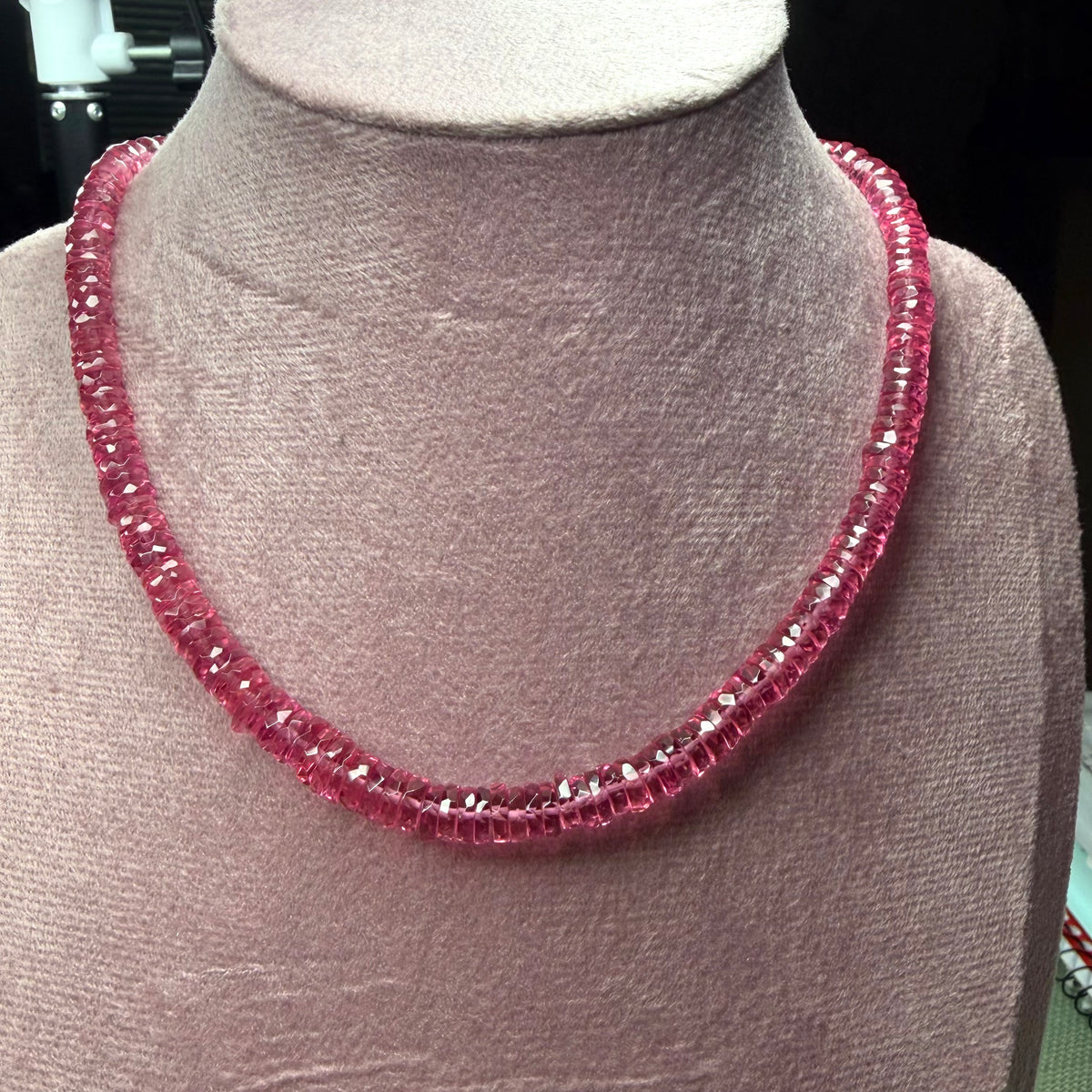 Natural Crystal Bead Necklace | Handmade German-Cut