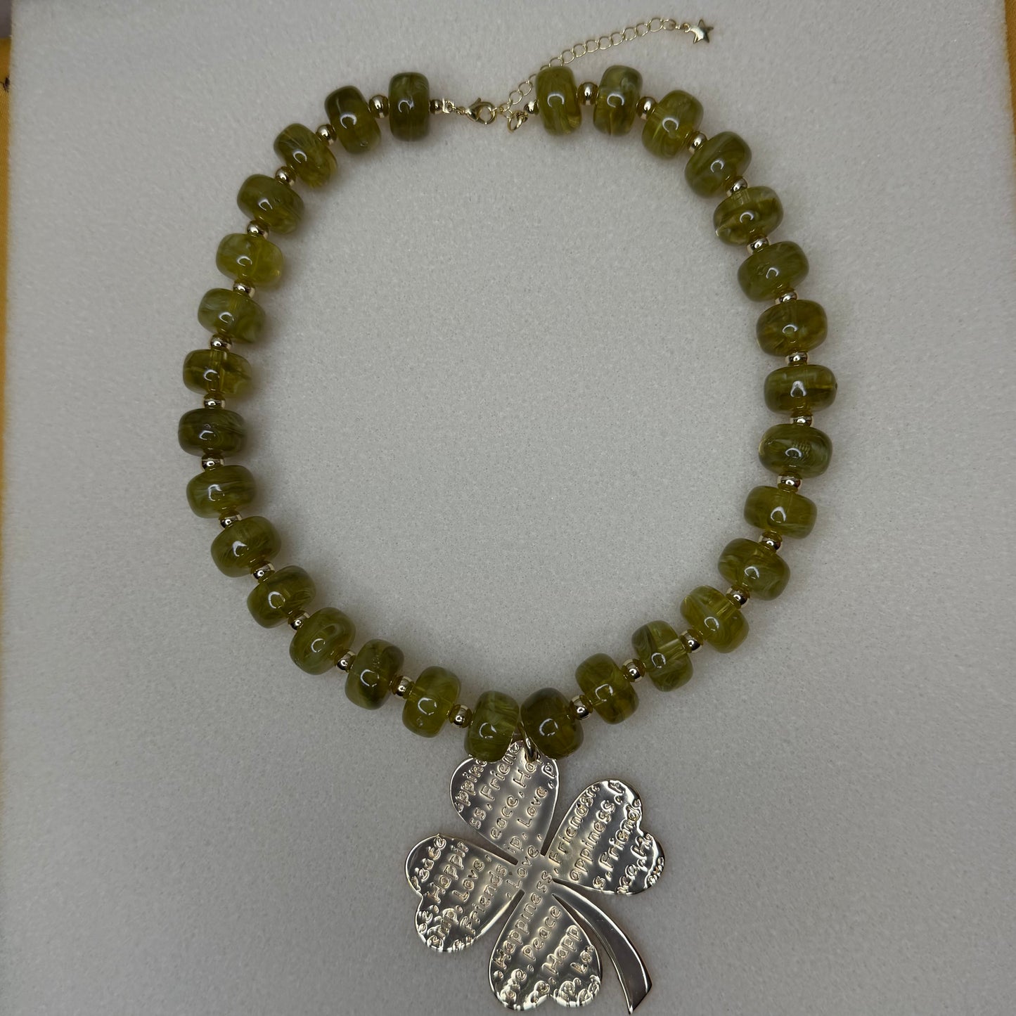 Jumbo Clover Charm Acrylic Necklace