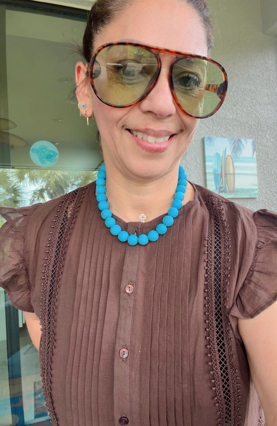 Chunky Colorful Bead Necklace 14mm