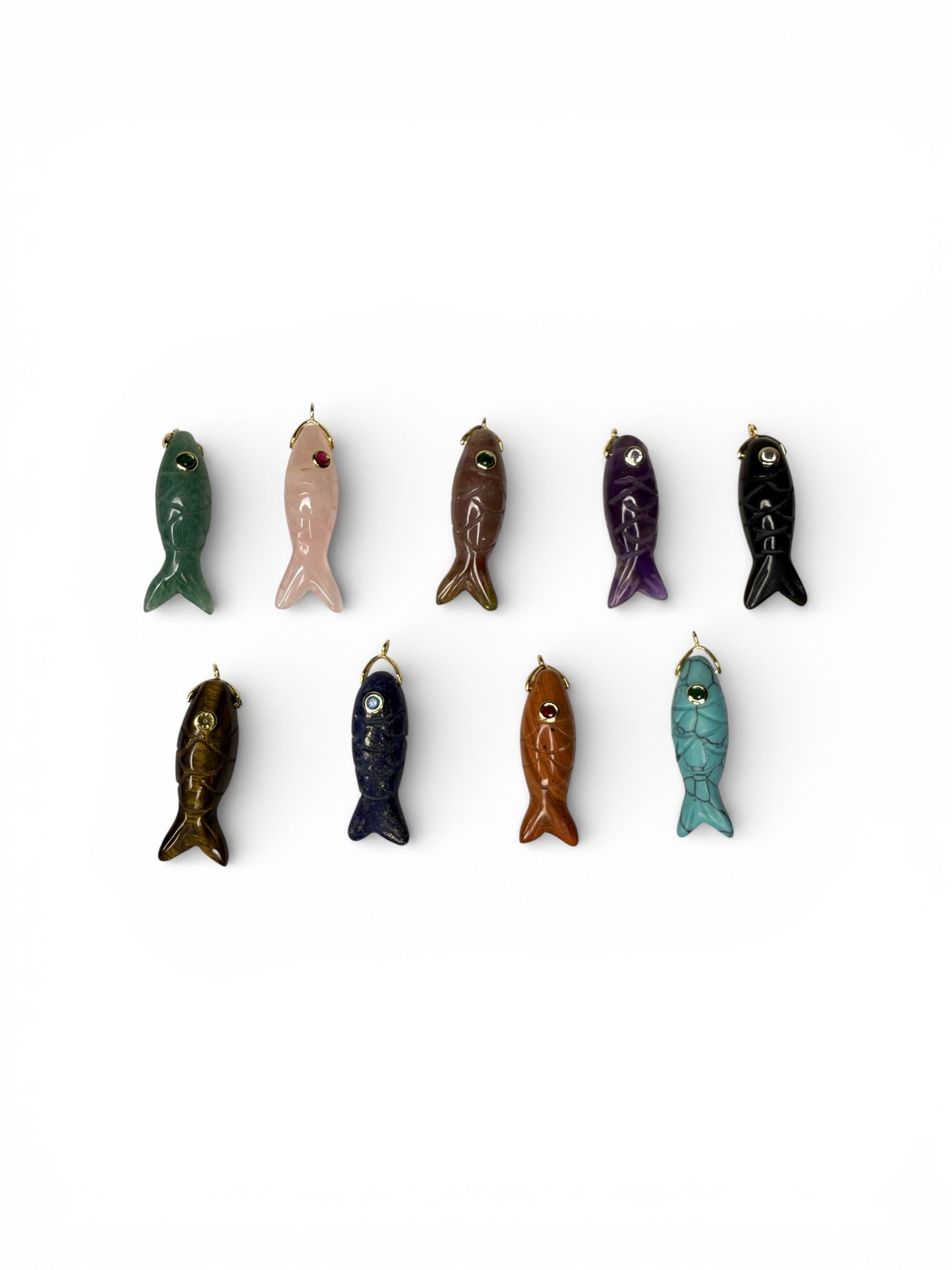 Koi Fish Natural Stone Charm