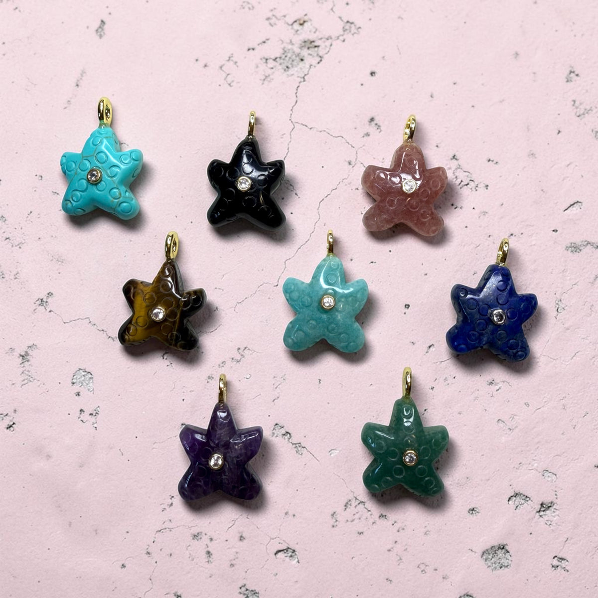 Starfish Pendant with 14K Gold Plated Bail