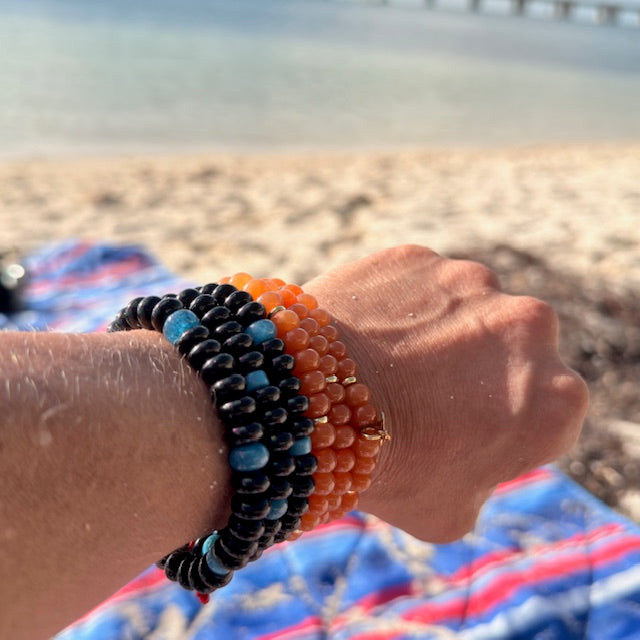 Handmade Agate Bracelet Set of 3 – Boho Stackable Gemstone Bracelets for Women