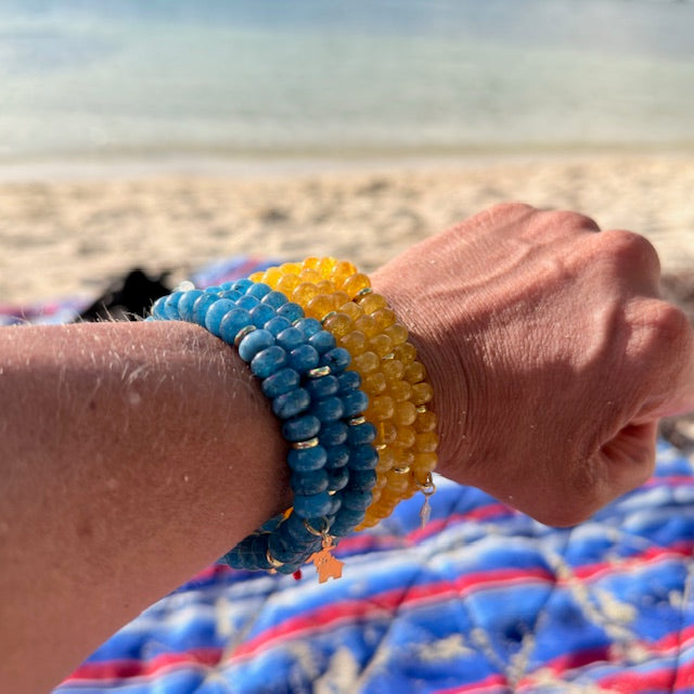Handmade Agate Bracelet Set of 3 – Boho Stackable Gemstone Bracelets for Women