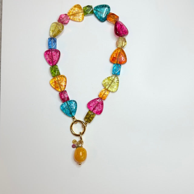 Handmade Gemstone Statement Necklaces – Lapis Lazuli, Pearl Drop & Rainbow Beaded Jewelry for Women