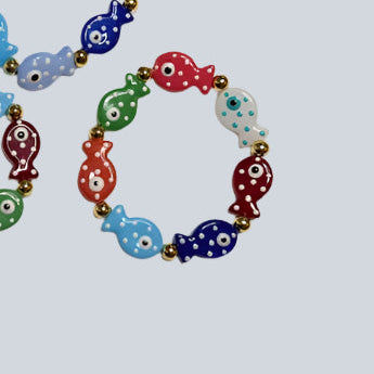 Colorful Fish Charm Bracelets – Adjustable Boho Beach Jewelry for Women and Girls