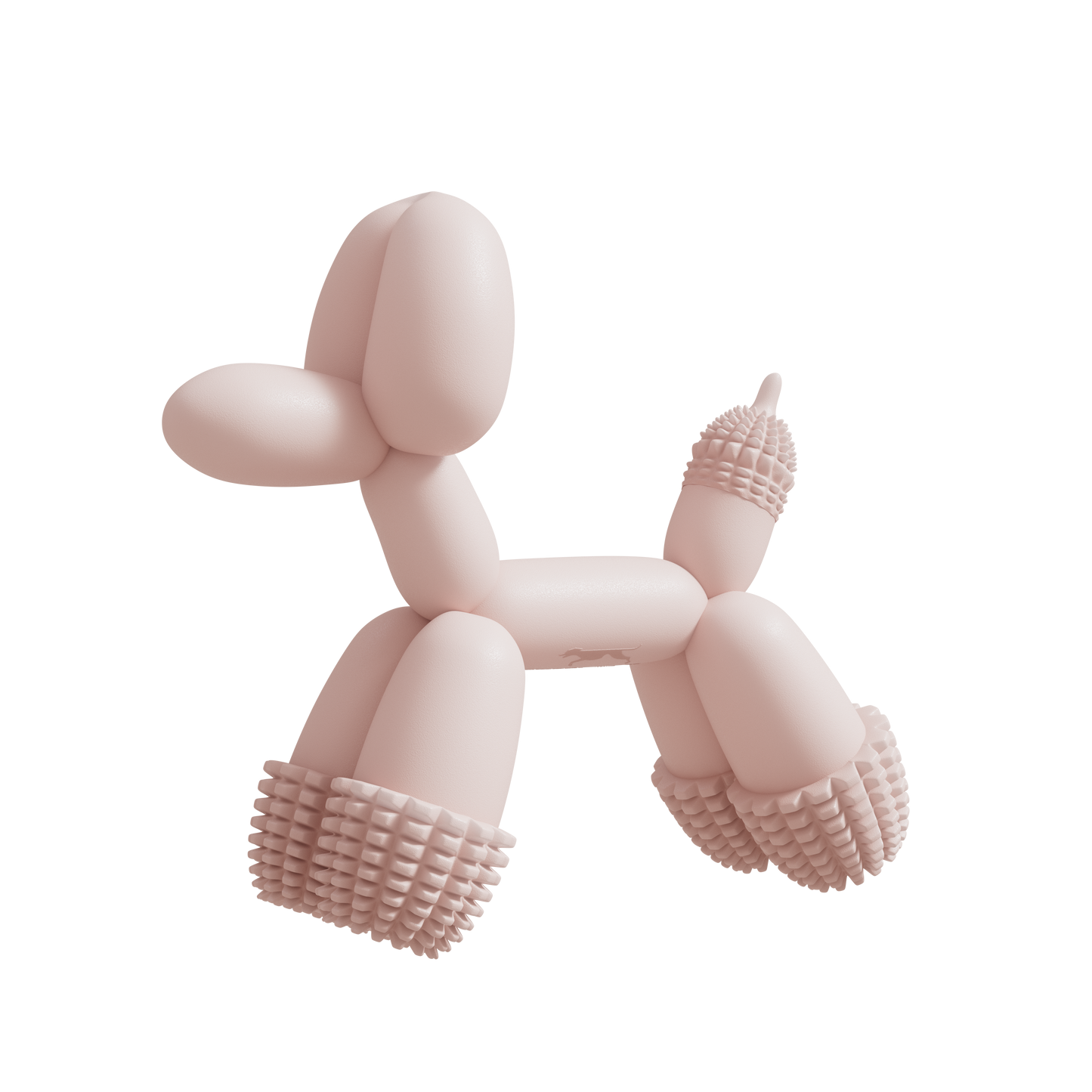 Pink balloon dog figure on a white background