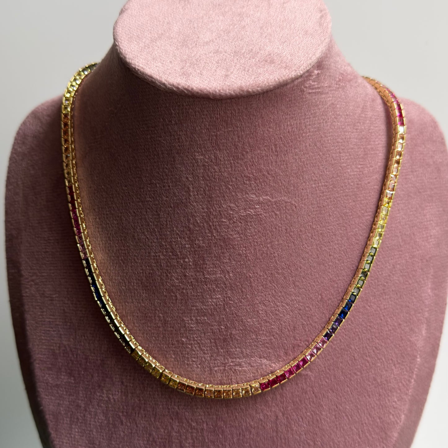 Luxury Tennis Necklace 18K Gold Plated – 5A Cubic Zirconia Diamond Chain