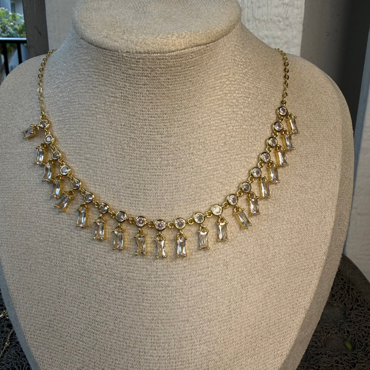 White Princess Baguette Necklace | 5A CZ
