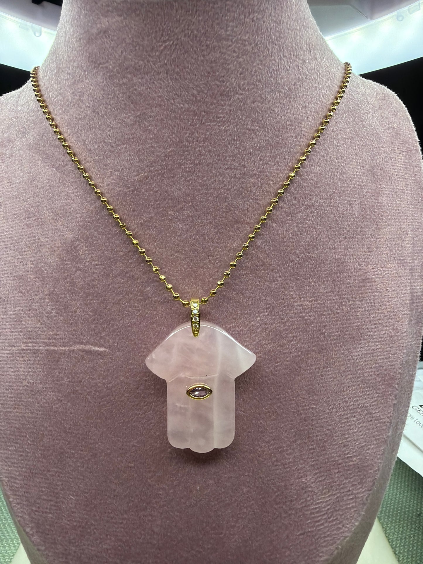 Jumbo Hamsa Stone Charm – Natural Stone Protection Pendant 🪬✨