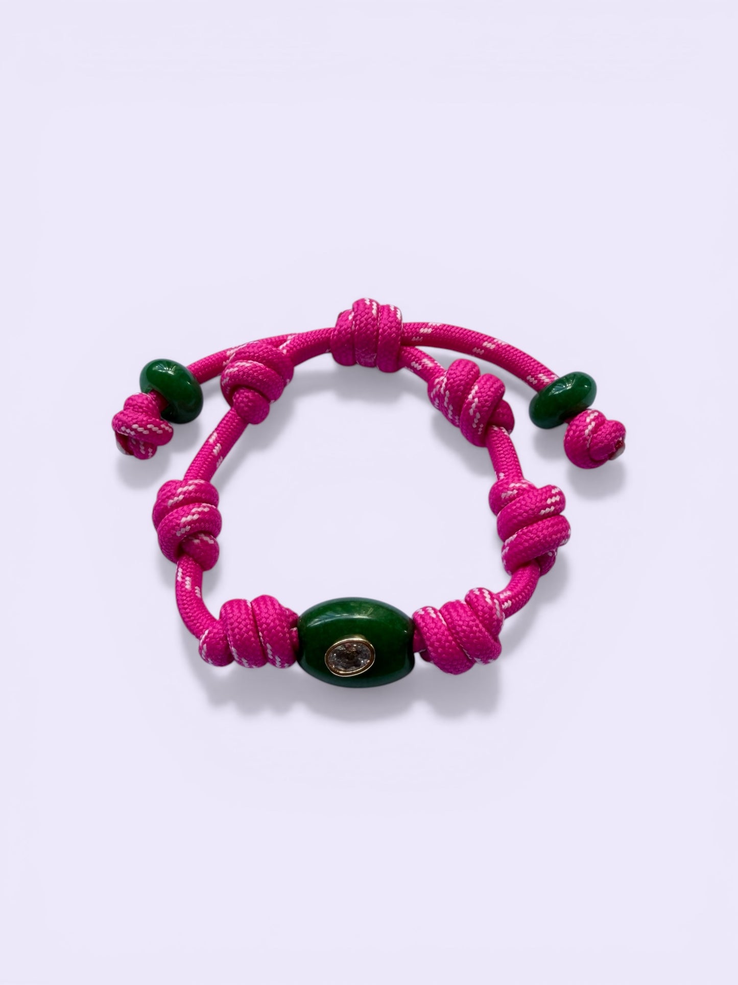 Paracord Knot Bracelet with Jade Charm