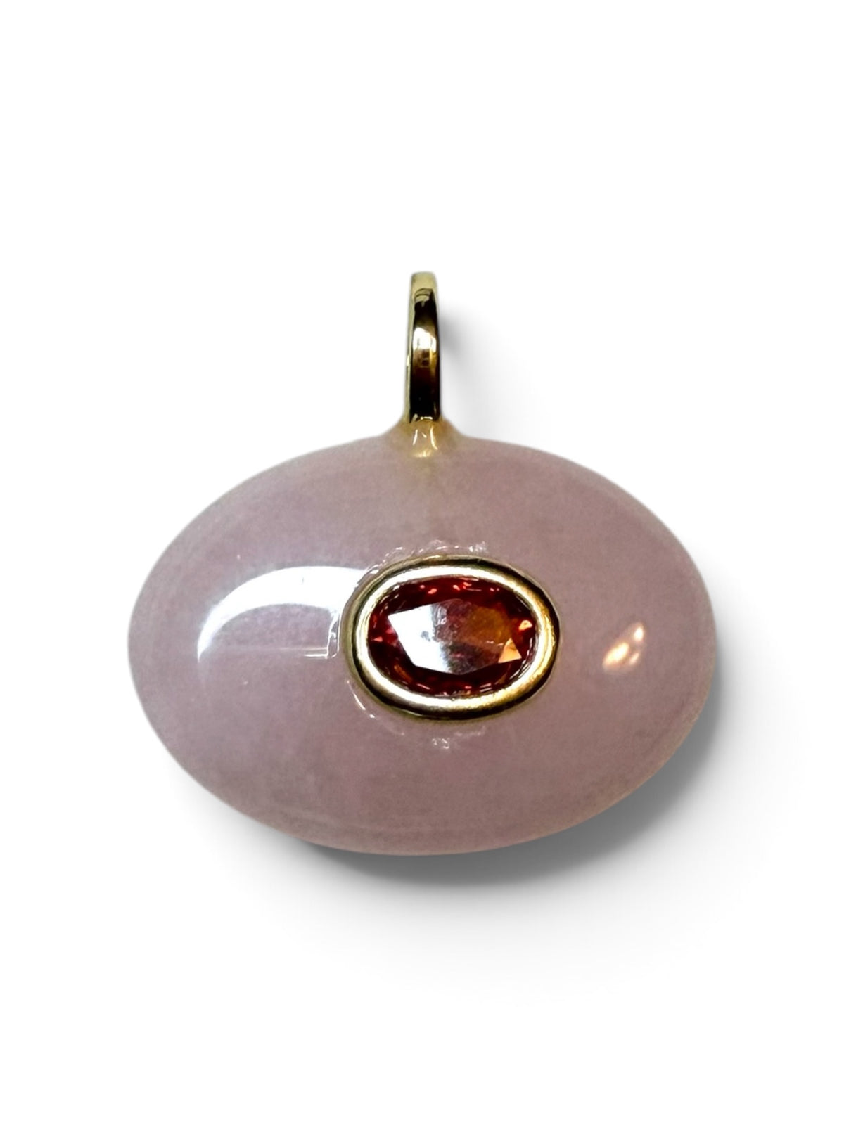 Oval Moonstone Charm with CZ Accent