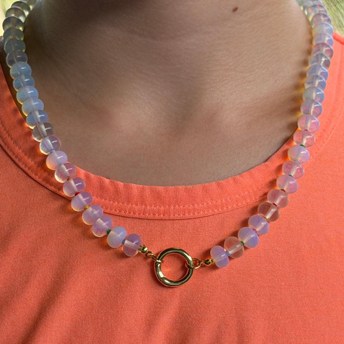 Multicolor Opal Beaded Necklace
