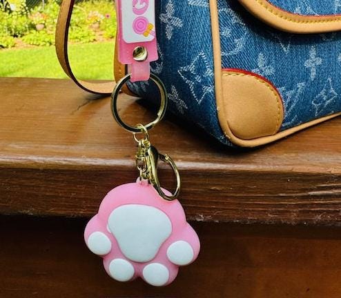 Vibrant 3D Paw Print Keychain/Bag Charm - Big, Bold, and Bursting with Color!