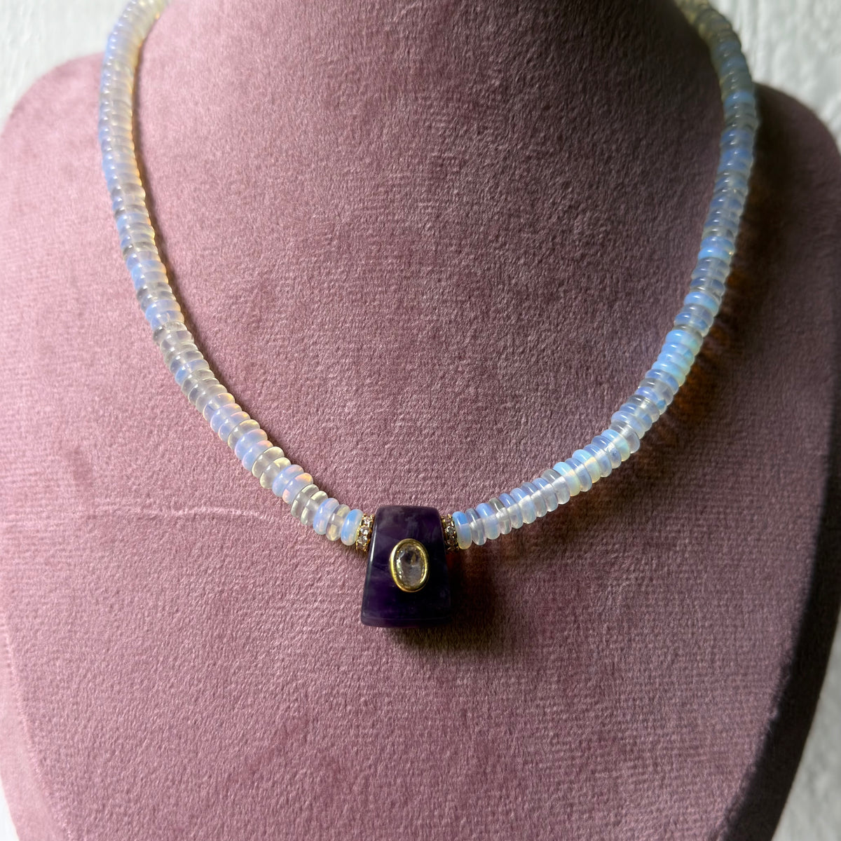 Mosaic Peruvian Puka Charm Necklace