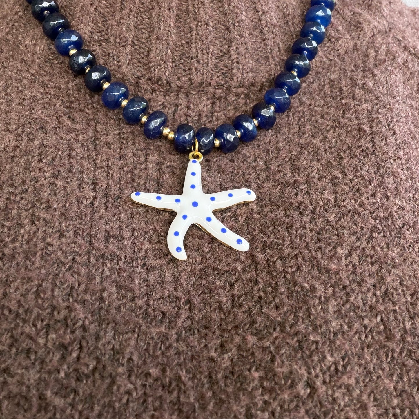 Starfish Pendant Beaded Necklace