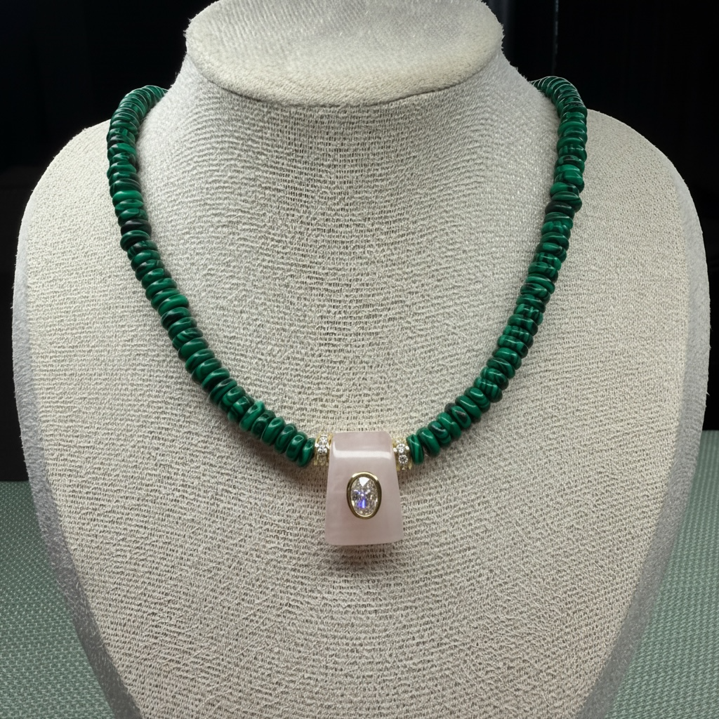 Mosaic Peruvian Puka Charm Necklace