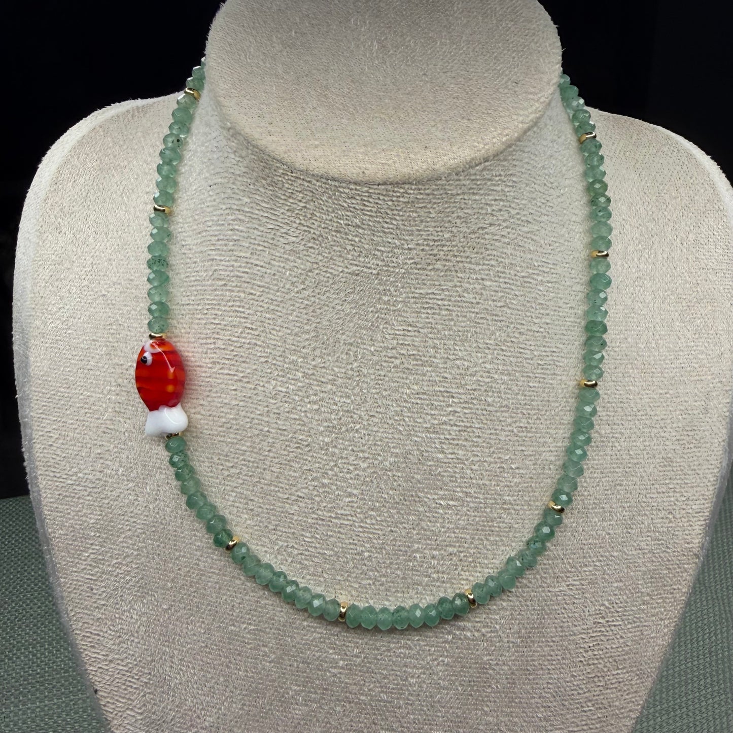 Colorful Murano Fish Charm Necklace