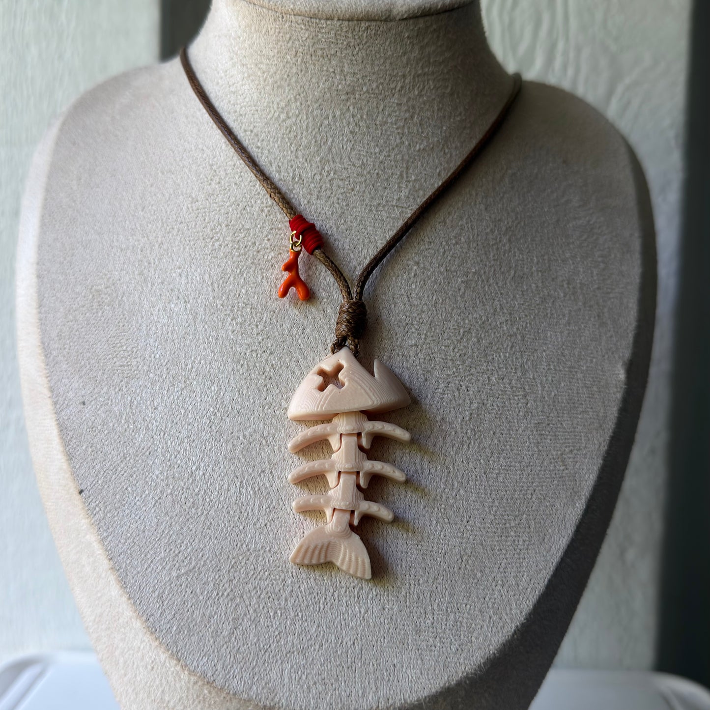 3D Jumbo Fishbone Charm Necklace