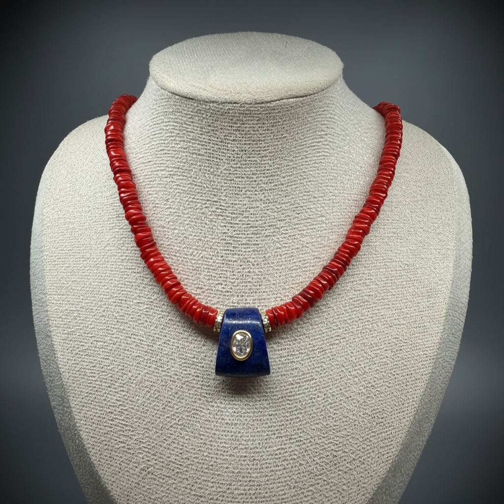 Mosaic Peruvian Puka Charm Necklace