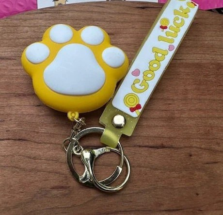 Vibrant 3D Paw Print Keychain/Bag Charm - Big, Bold, and Bursting with Color!