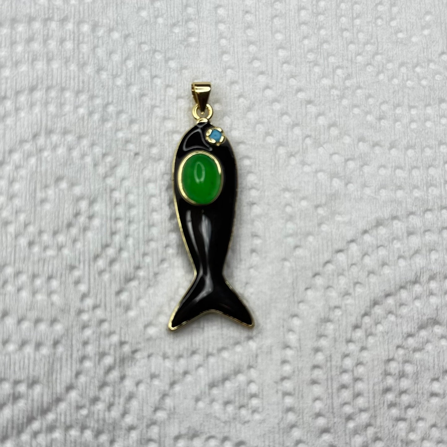 Natural Stone Colorful Fish Charm