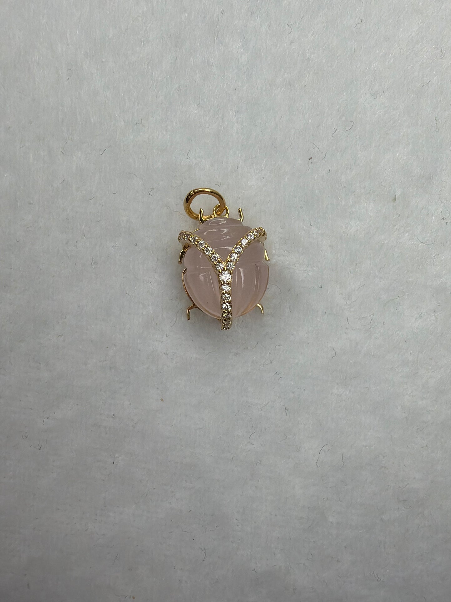 Scarab Pendant Charm- Hand Carved 18k Gold