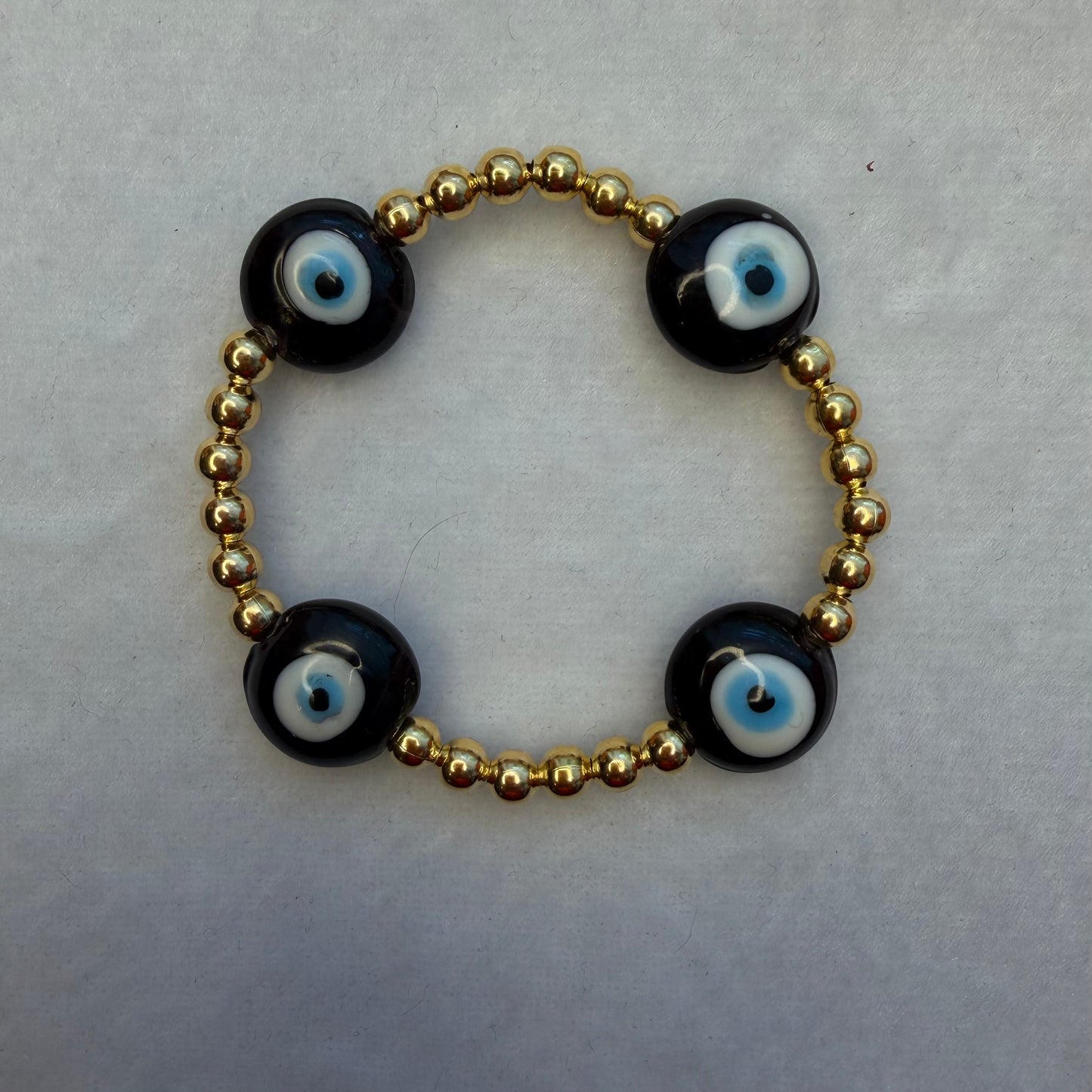 Evil Eye Beaded Bracelet 18K Gold Filled – Waterproof