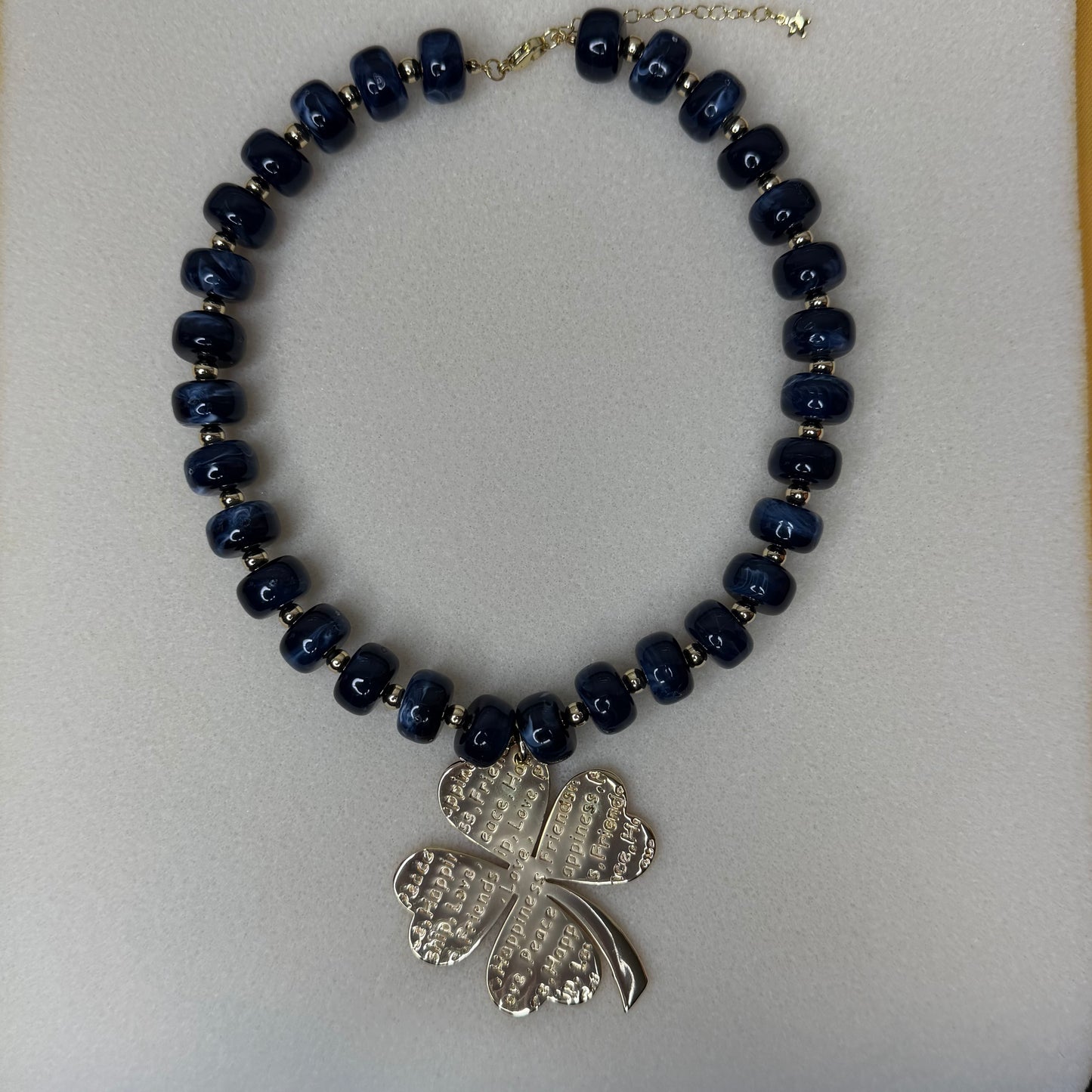 Jumbo Clover Charm  Acrylic Necklace
