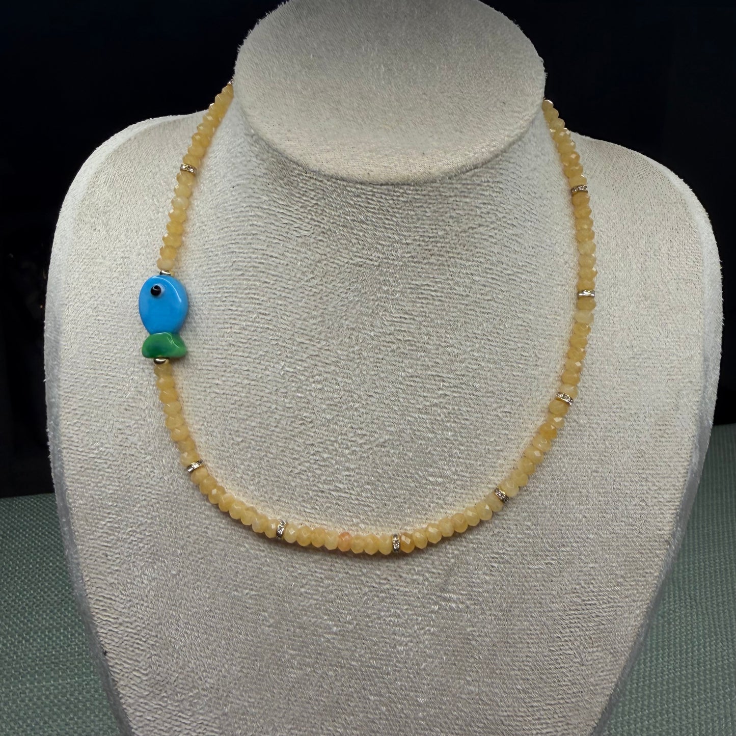 Colorful Murano Fish Charm Necklace
