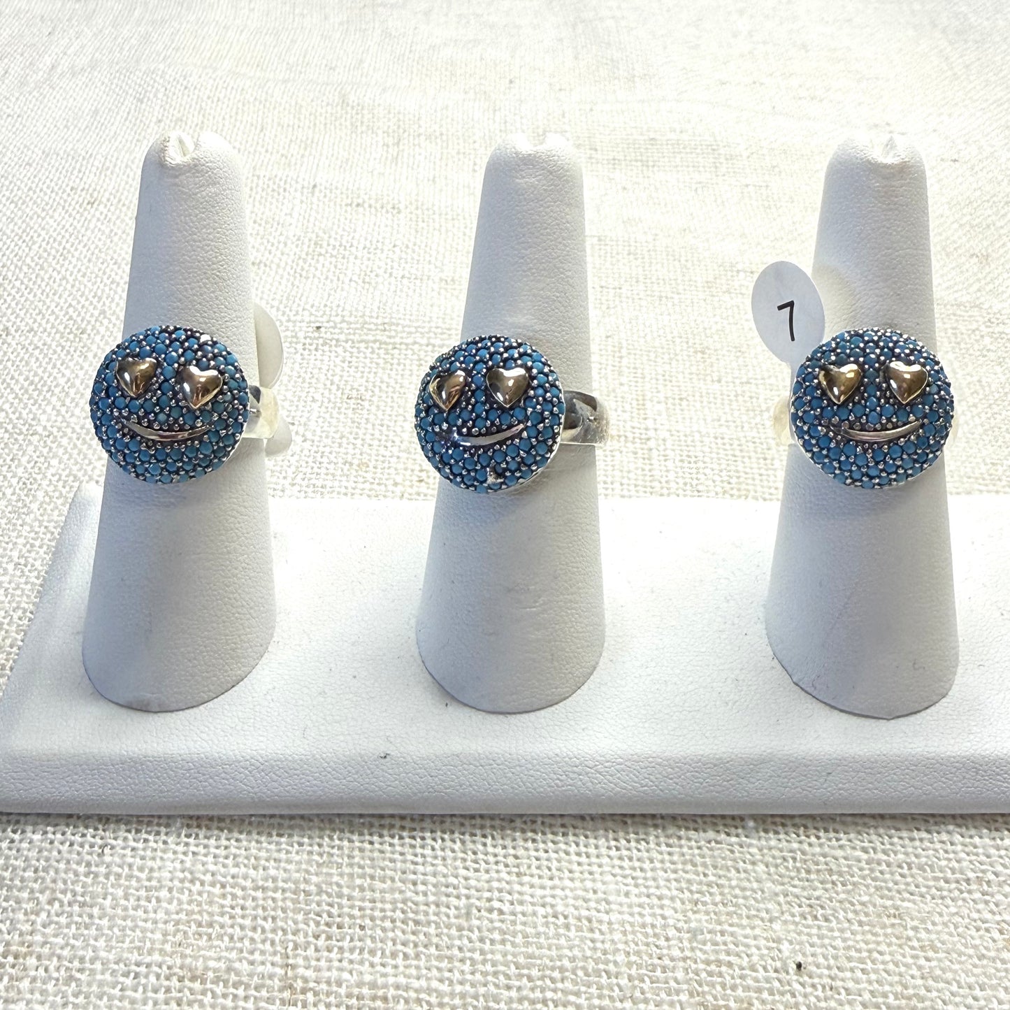 Happy Glow Sterling Silver Ring – 925 Silver with 18K Gold Plated Smiley & CZ Sparkle