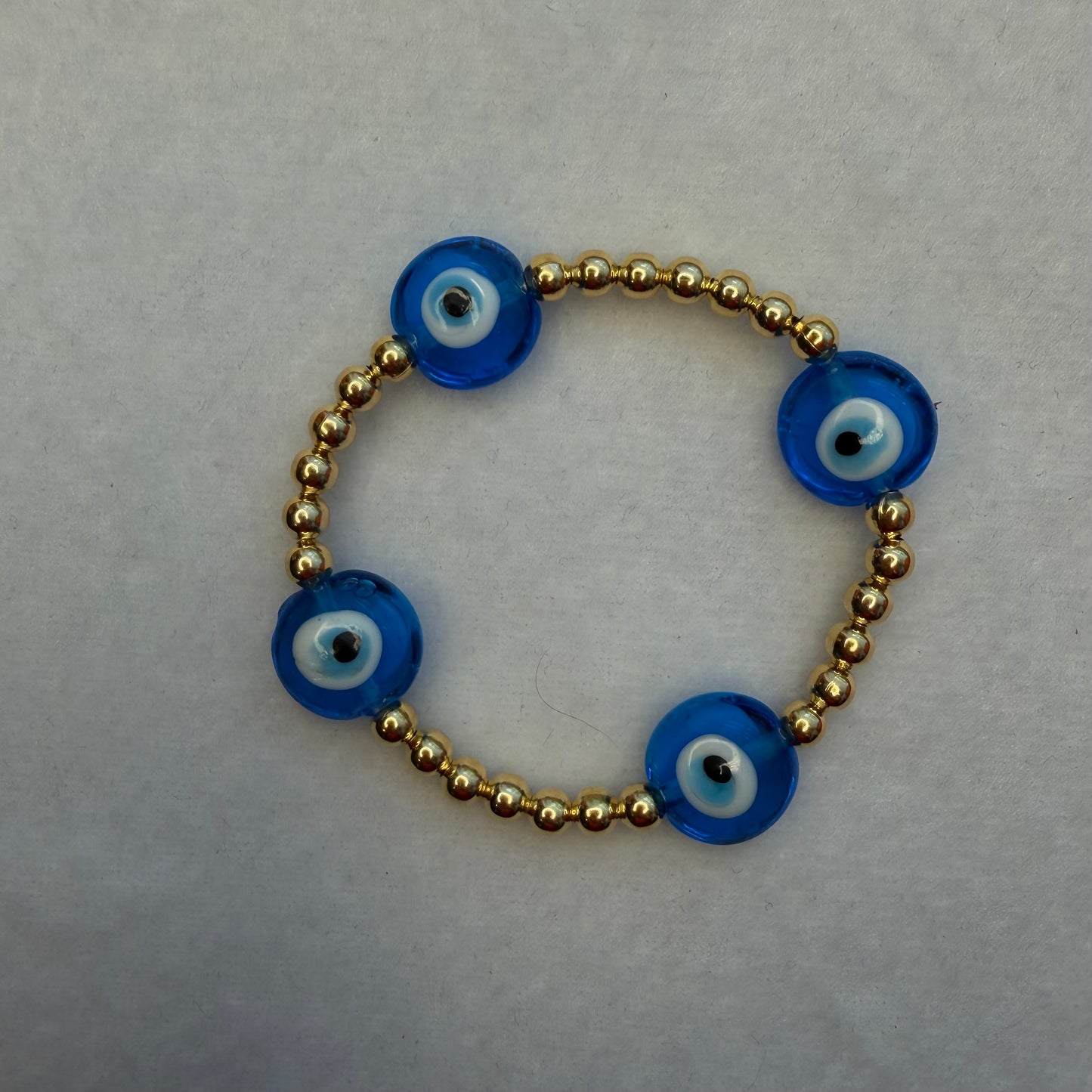 Evil Eye Beaded Bracelet 18K Gold Filled – Waterproof