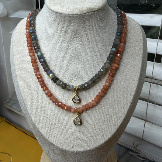 Sun & Moon Gemstone Necklace