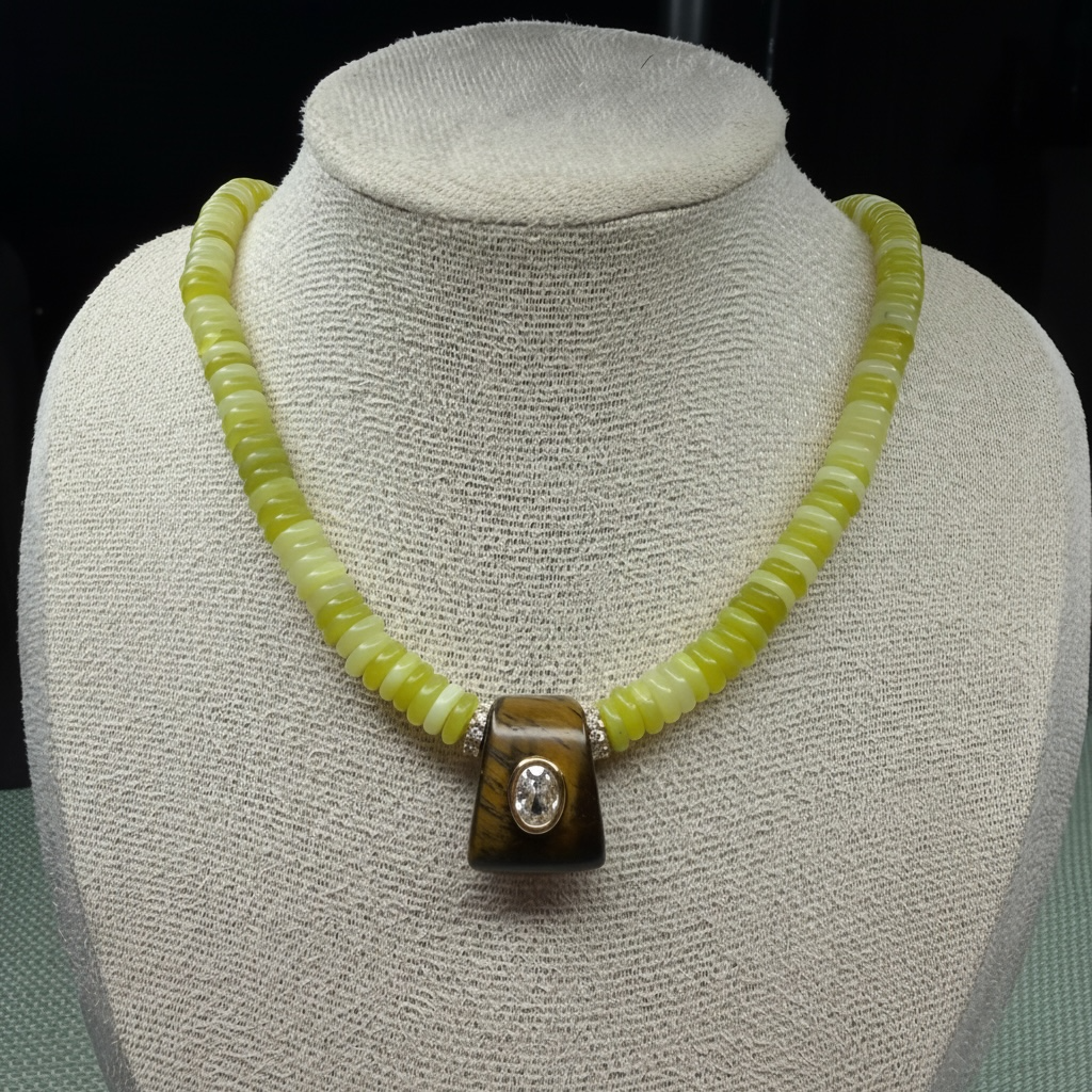 Mosaic Peruvian Puka Charm Necklace