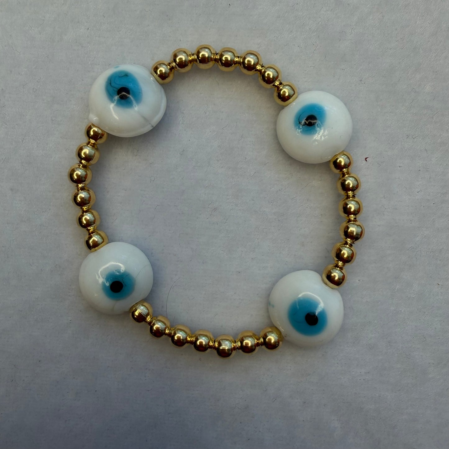 Evil Eye Beaded Bracelet 18K Gold Filled – Waterproof