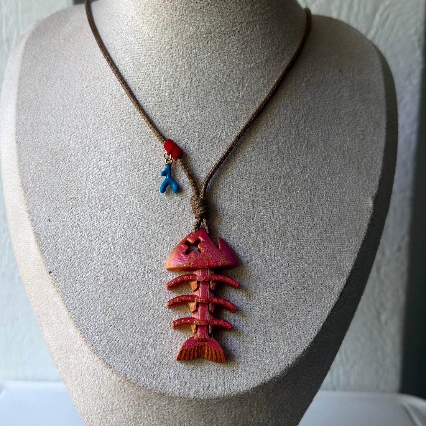 3D Jumbo Fishbone Charm Necklace