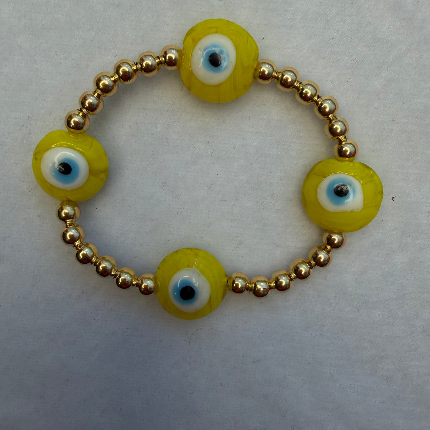 Evil Eye Beaded Bracelet 18K Gold Filled – Waterproof