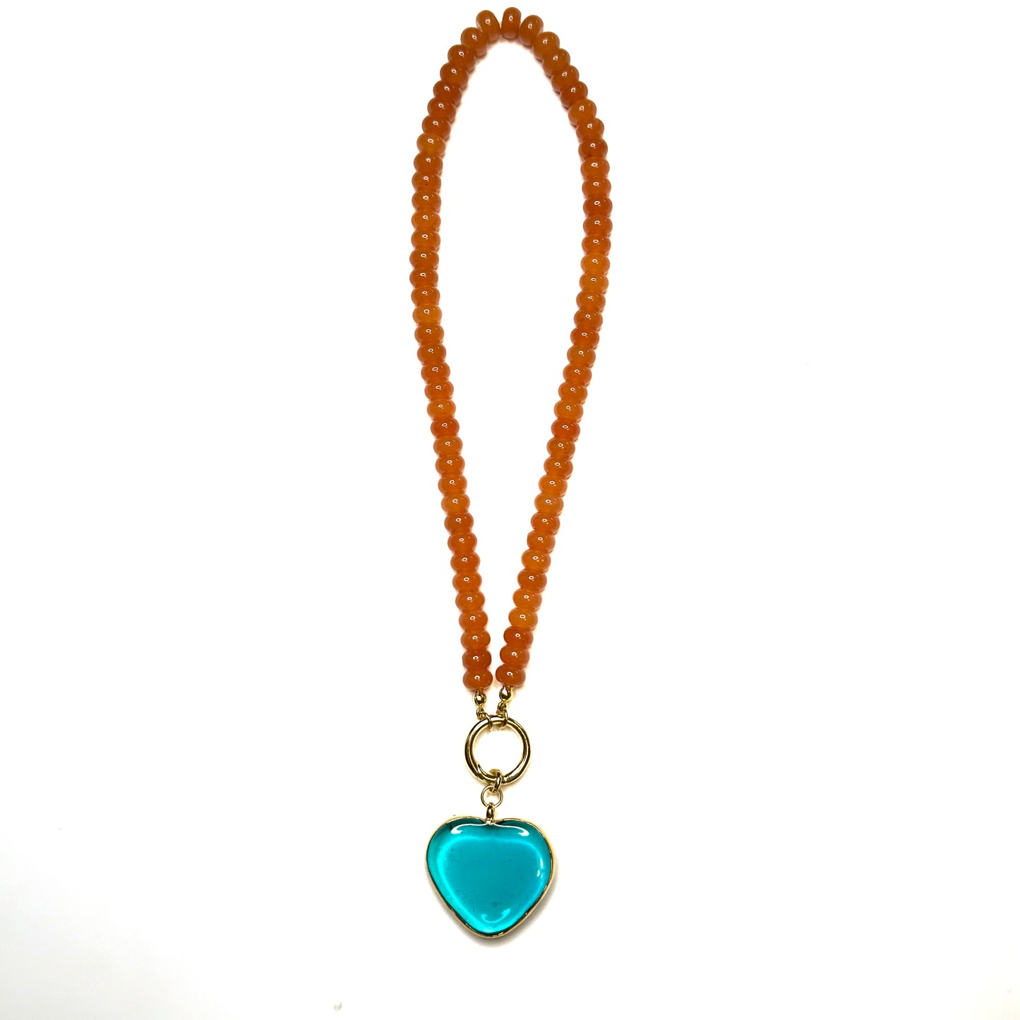 15" Pop Color Natural Stone Sweetheart Necklace