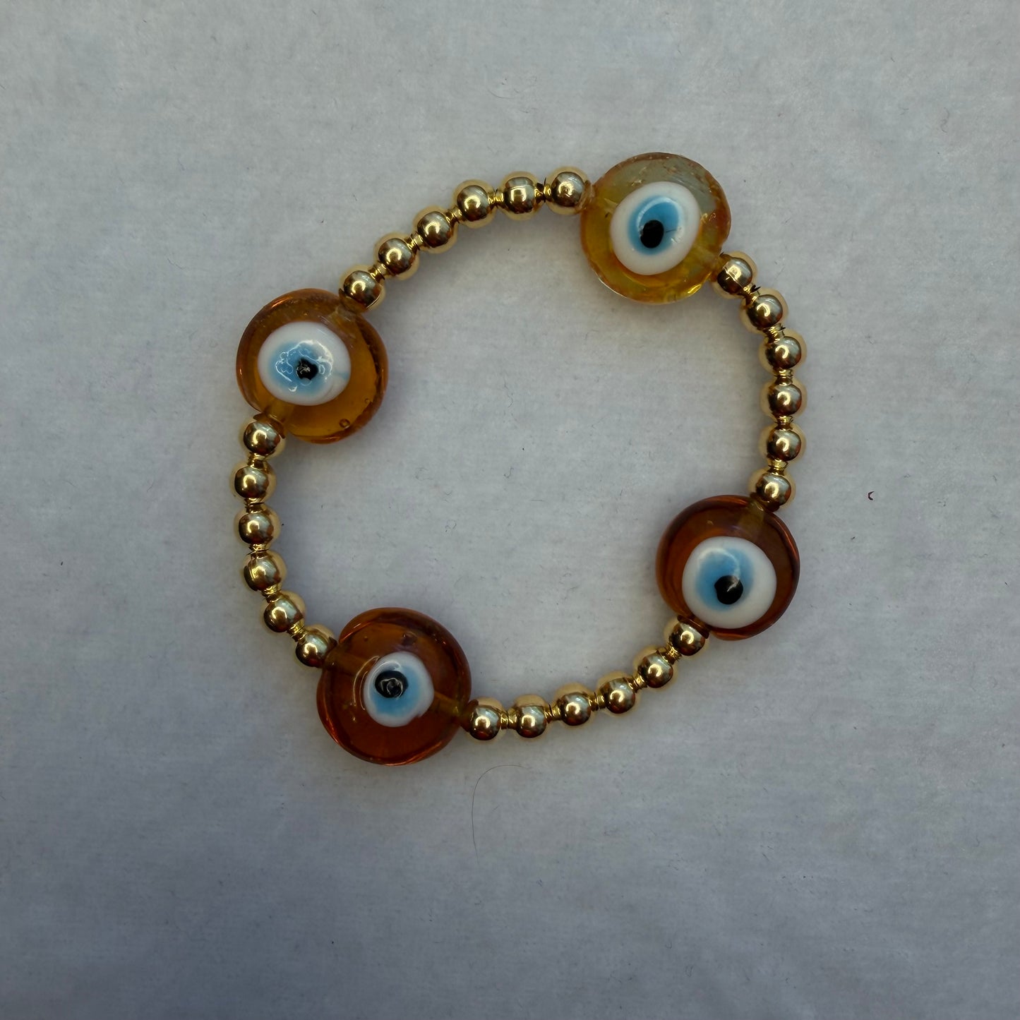 Evil Eye Beaded Bracelet 18K Gold Filled – Waterproof
