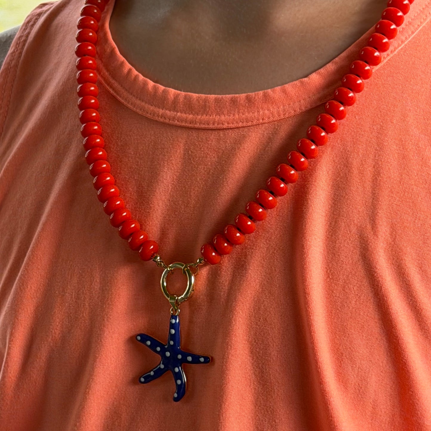Starfish Pendant Beaded Necklace