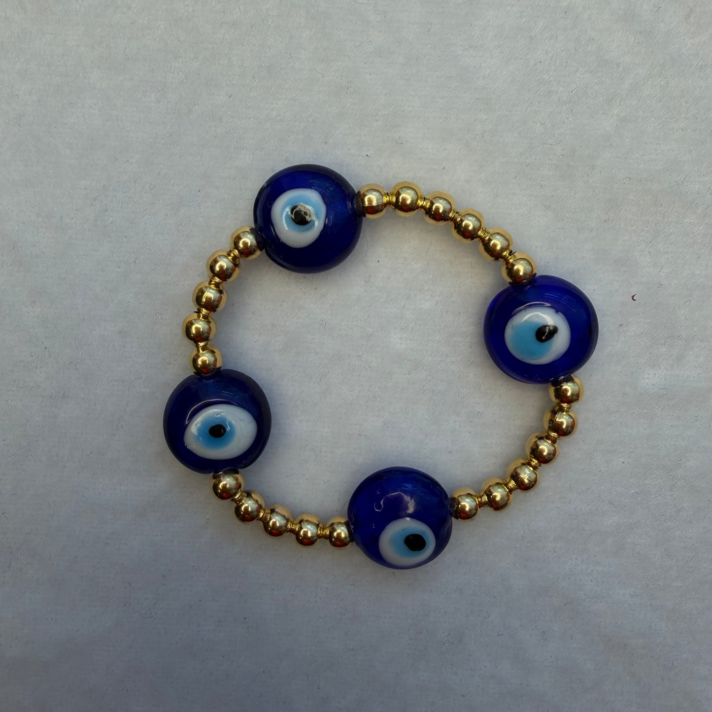Evil Eye Beaded Bracelet 18K Gold Filled – Waterproof