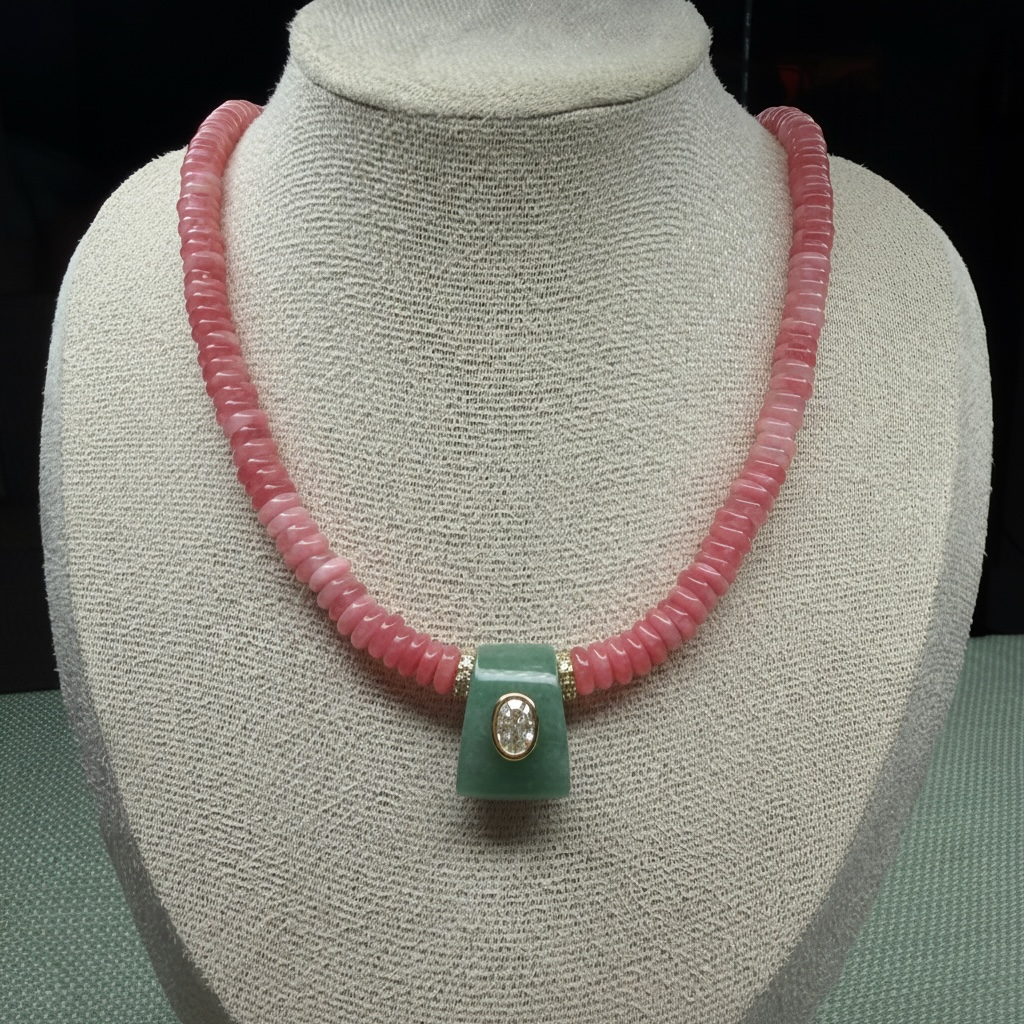 Mosaic Peruvian Puka Charm Necklace