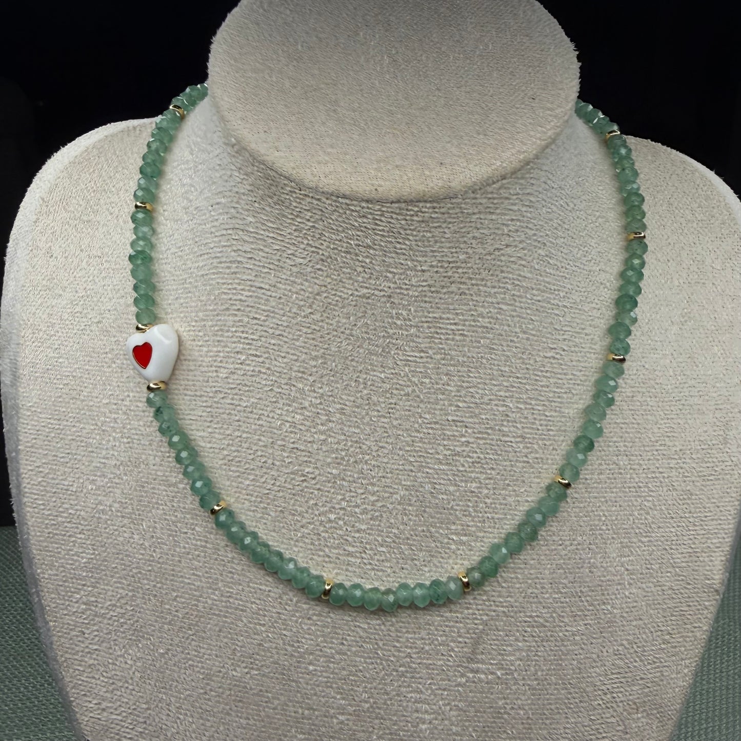 Colorful Murano Heart Charm Necklace