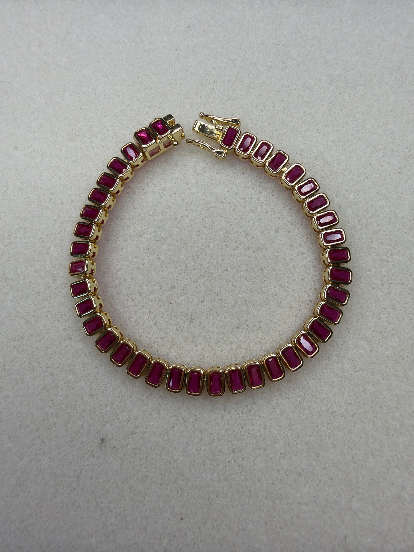 Luxe Rectangle CZ Tennis Bracelet- 7"