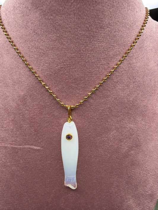 Ono Fish Charm with 14K Gold Plated Bail