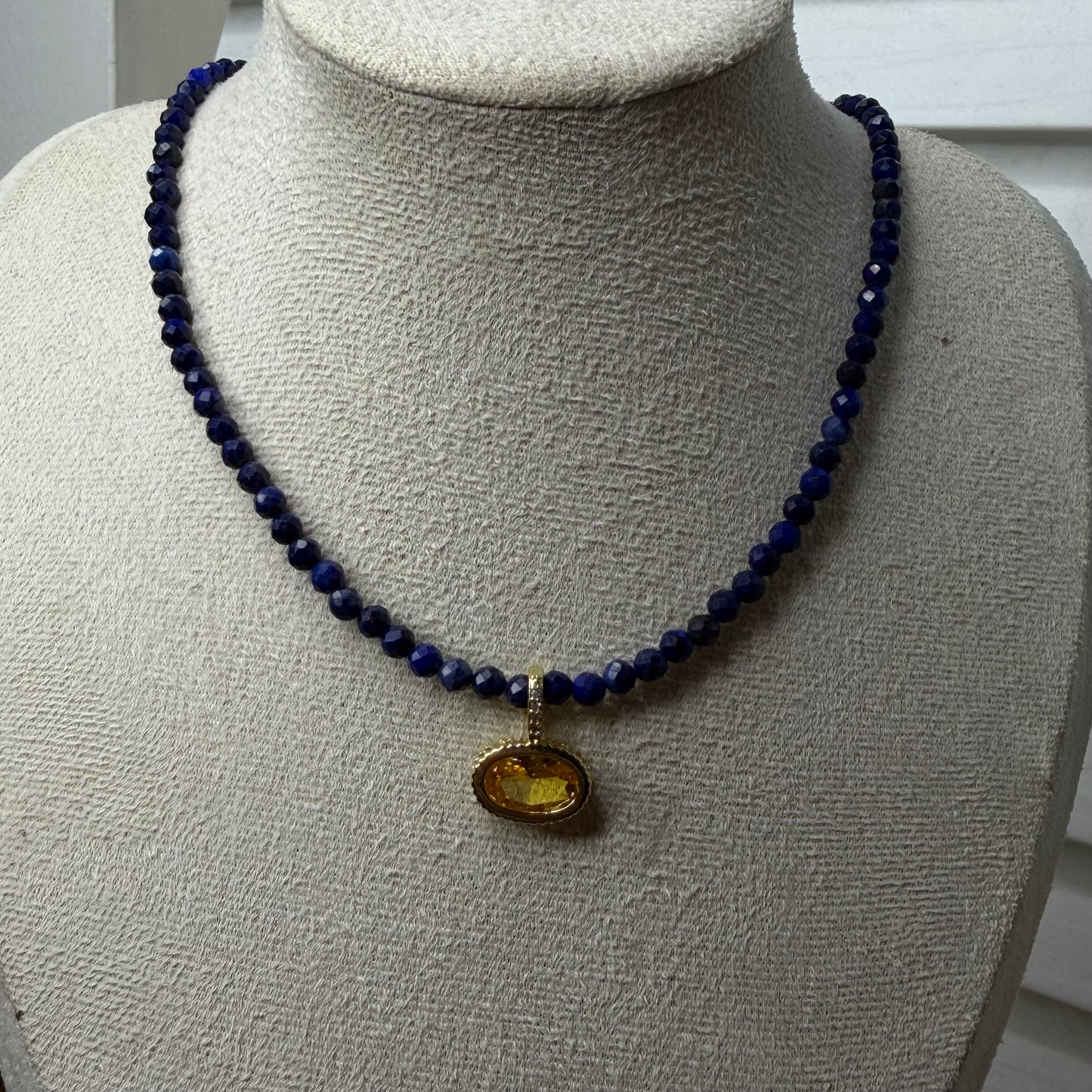 Harmony natural stone with Cubic Zircone Pendant
