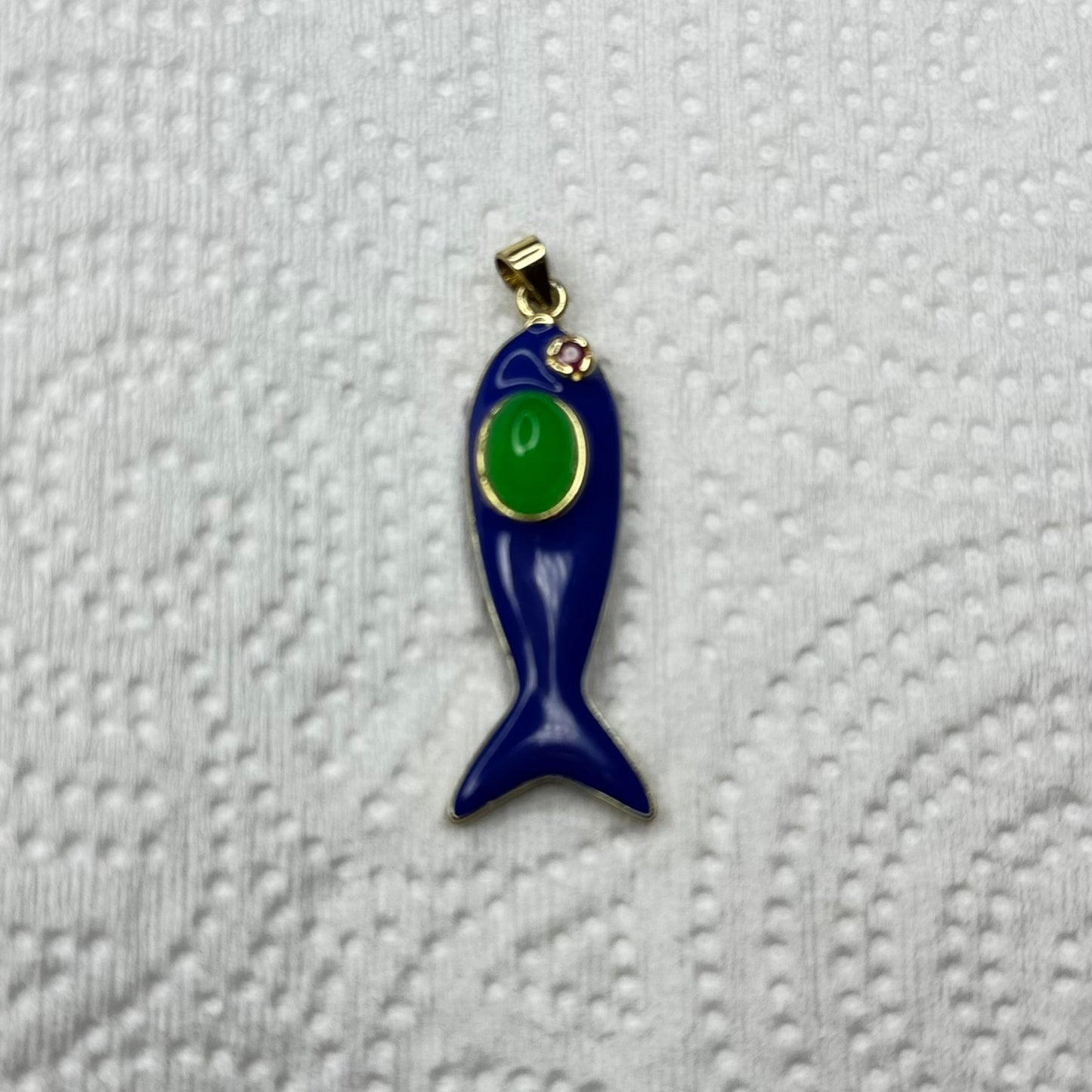 Natural Stone Colorful Fish Charm