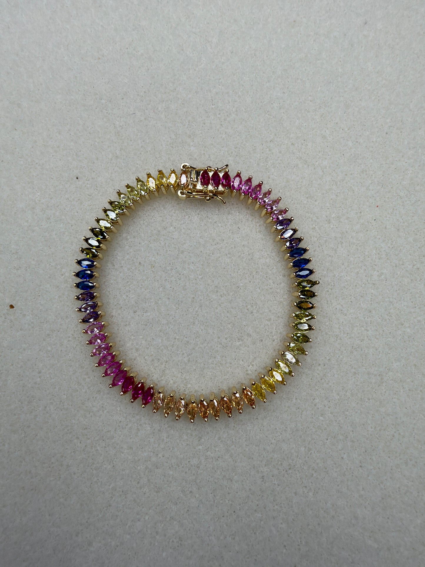 5A Rainbow CZ Tennis Bracelet