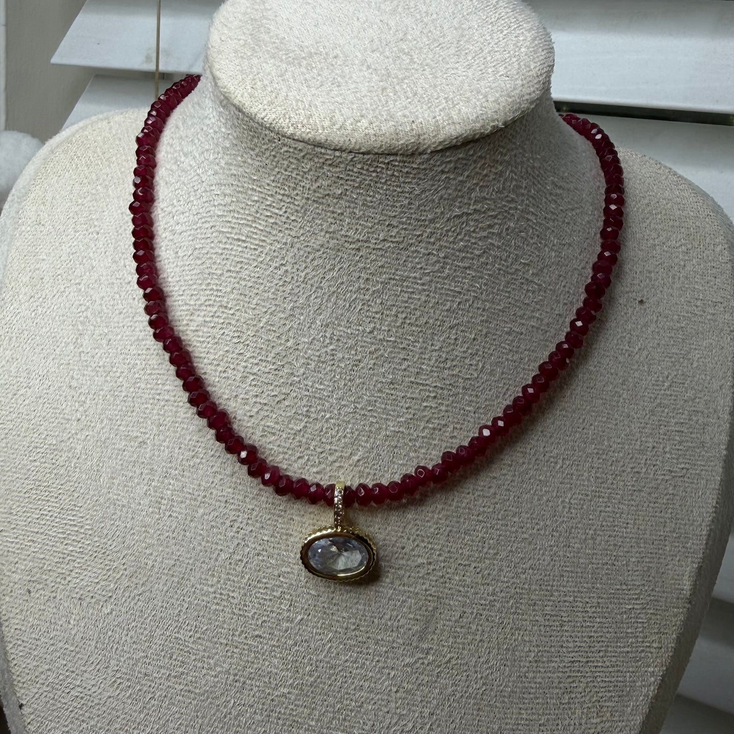 Harmony natural stone with Cubic Zircone Pendant
